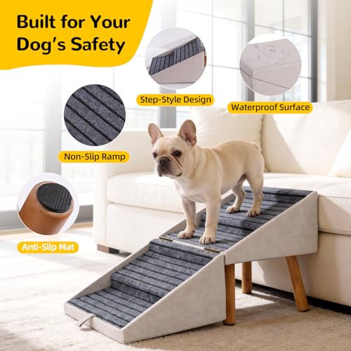 Dog Stairs for Small Dogs, 2-in-1 Dog Safety Ramp and Ottoman - Image 5
