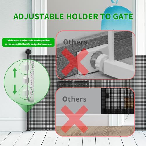 Upgraded Retractable Baby Gate for Stairs, 33"Tall Expands - Image 4