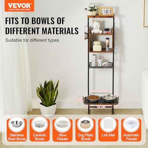 VEVOR Elevated Dog Bowls with 7 Adjustable Height, Dog - Image 3