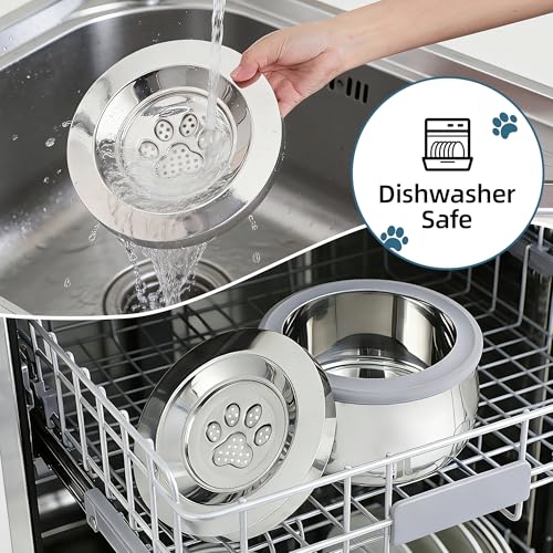 3L/0.8 Gallon No Spill Water Bowl for Dogs, Double-Wall Stainless Steel Slow Water Dog Bowls, Splash-Proof Vacuum Float, Dishwasher Safe for Large Medium Dogs - Image 7