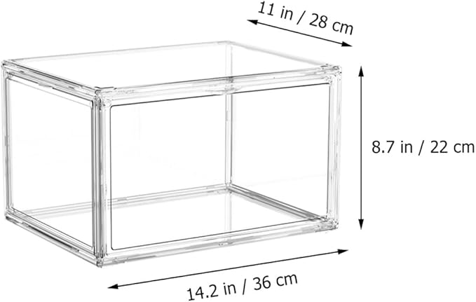 BESPORTBLE Transparent Stackable Book Storage Box with Openable Cover Acrylic Organizer for Home and Bedroom Space-saving Container for Books and Sundries Practical Desktop Holder
