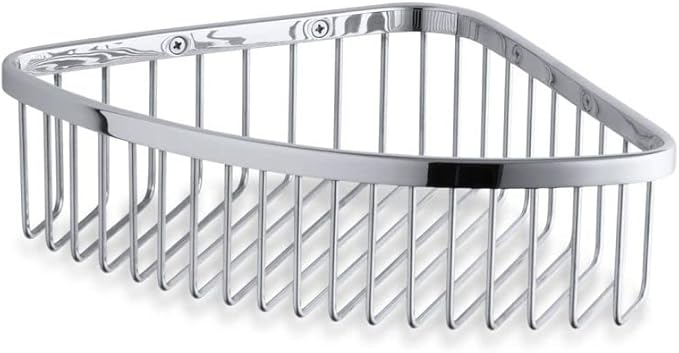 KOHLER 1897-S Shower Basket, Large, Corrosion Resistant, Mounting Hardware Included, Durable, Polished Stainless Steel