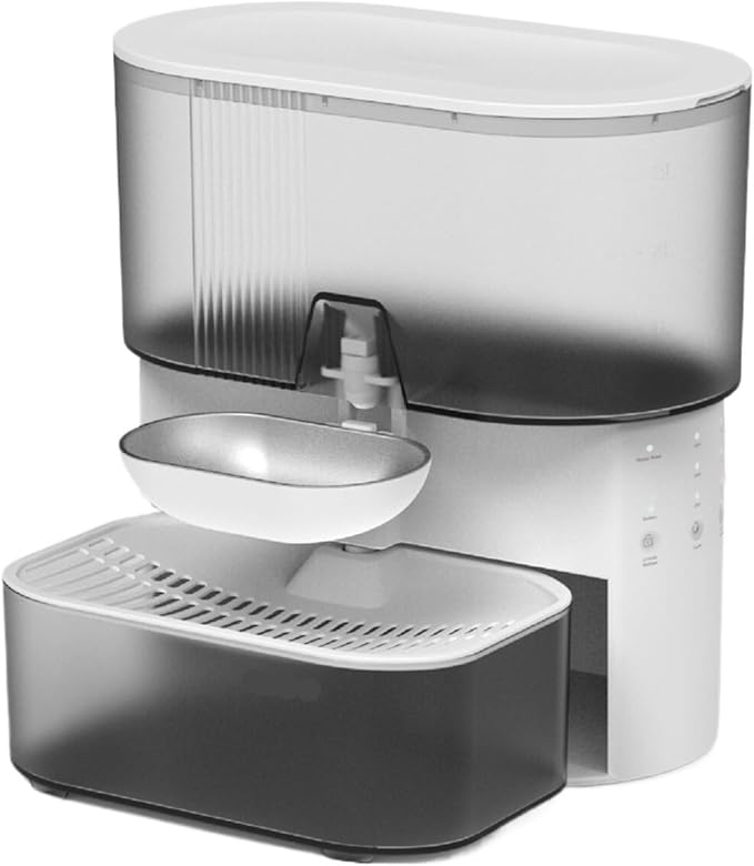 Compatible for 3L Wireless Pet Water Fountain No Filter SUS Bowl Wastewater Separation White for Cats Dogs