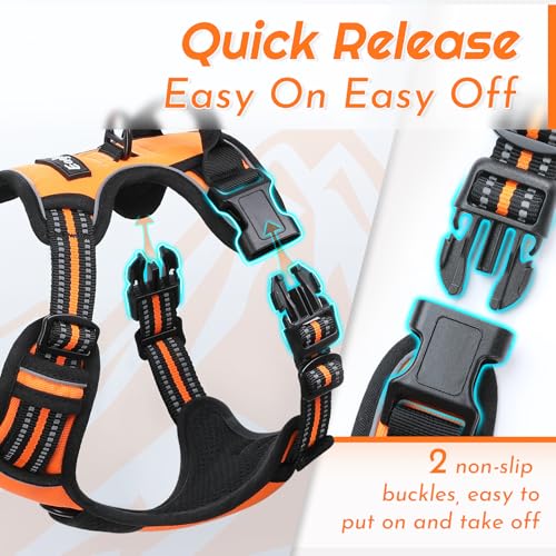 Eagloo Dog Harness for Large Dogs, No Pull Pet Vest with 2 - Image 6