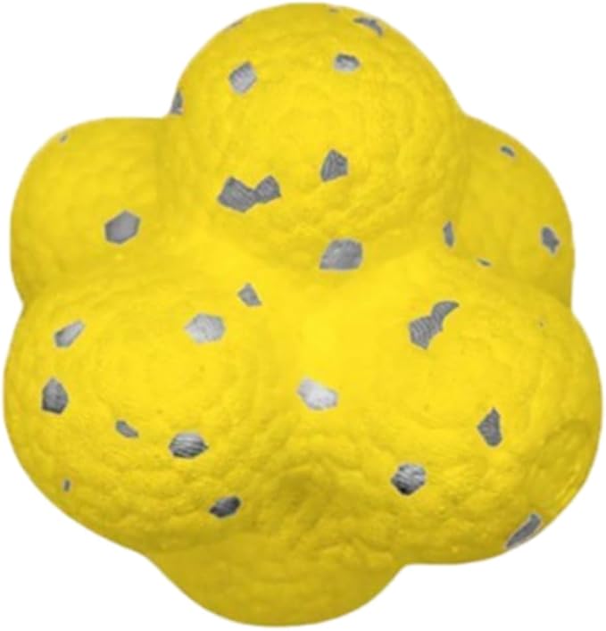 Dog Calming Chew Toy, Durable Aggressive Chewer Ball with Emotional Support Plush, Flying Disc Fetch Toy for Large Medium Dogs, Tough Chew Resistant Ball and Ring, Interactive Pet Toy (Yellow Style1)