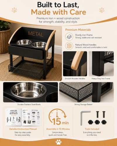 Elevated Dog Bowls for Large Breed Dogs with Storage - Image 6