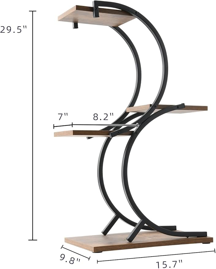 CHPHI 4 Tier Plant Stand Indoor, Space-Saving Planter Shelves Flower Pot, Tiered Wrought Metal Flower Shelf Plants Holder Display Rack, Flower Pot Holder Shelf for Living Room, Patio, Balcony
