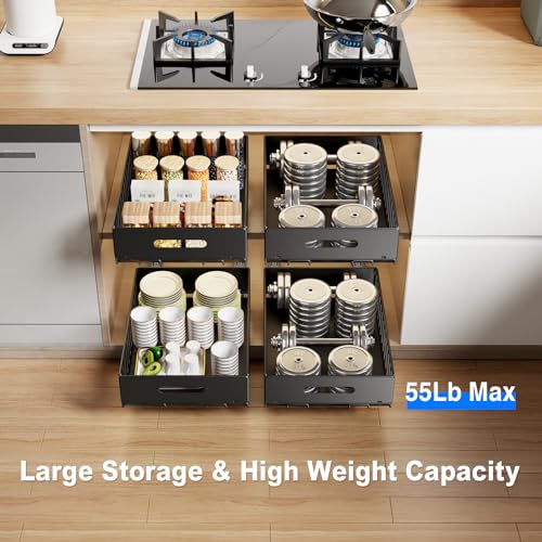 2-pack pull-out cabinet organizer for kitchen pantry and bathroom - image 3