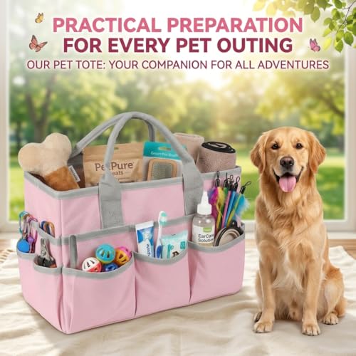 Pet Grooming Bag, Dog Grooming Organizer Tote with 10 Pockets - Image 3