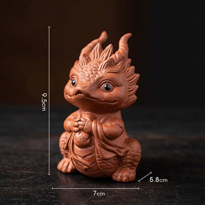 Zisha Dragon Tea Pet, Handmade Purple Clay Tea Pet for Kung Fu Tea Tray, Decorate Tea Tray Accessories