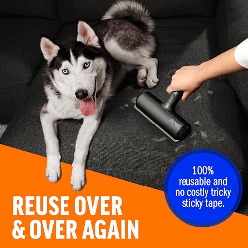 ChomChom Roller Pet Hair Remover – Original Size Reusable Lint Roller for Cat & Dog Hair on Furniture, Couch, Carpet, Car, Rugs & Bedding – Portable, Eco-Friendly (Black) - Image 5