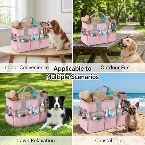 Pet Grooming Bag, Dog Grooming Organizer Tote with 10 Pockets - Image 7