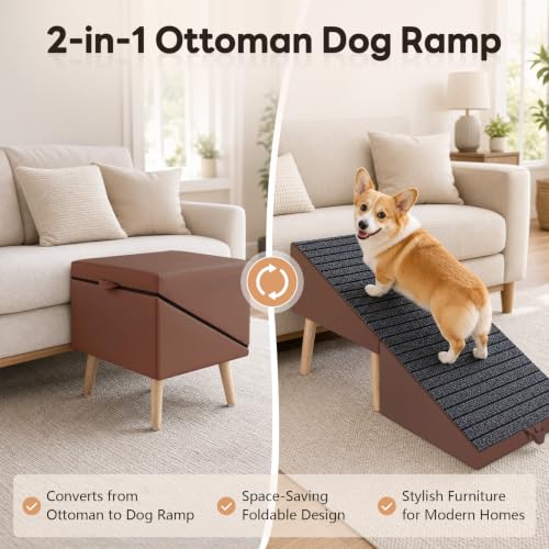 Dog Ramp Ottoman, 2-in-1 Foldable Ottoman Ramp for Couch - Image 6