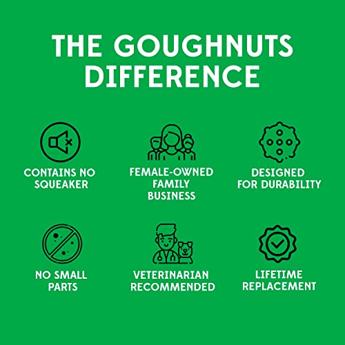 Goughnuts - Dog Toys for Aggressive Chewers - Virtually Indestructible Pull Toy for Medium Breeds Such as Pit Bulls and German Shepherds - Heavy Duty Tug Dog Toy - Black