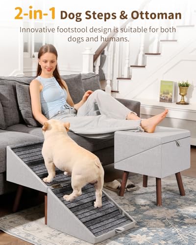 Dog Ramp for Couch Ottoman 2-in-1 Foldable Dog Stairs | Pet Essentials - Image 3