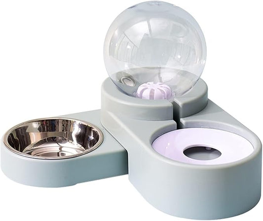 Automatic Pet Water Feeder & Food Dispenser 2.8L for Dogs & Cats BPA- Leak-Proof Bowl(Blue)