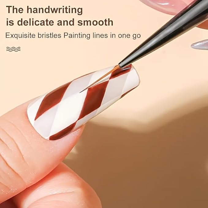9Pcs Multi-Functional Nail Art Brush Set, Professional Brushes for Gel Polish, French Tip, Ombre, Liner & Clean Up, Manicure Tools for DIY & Salon Nail Design Tools-Pink