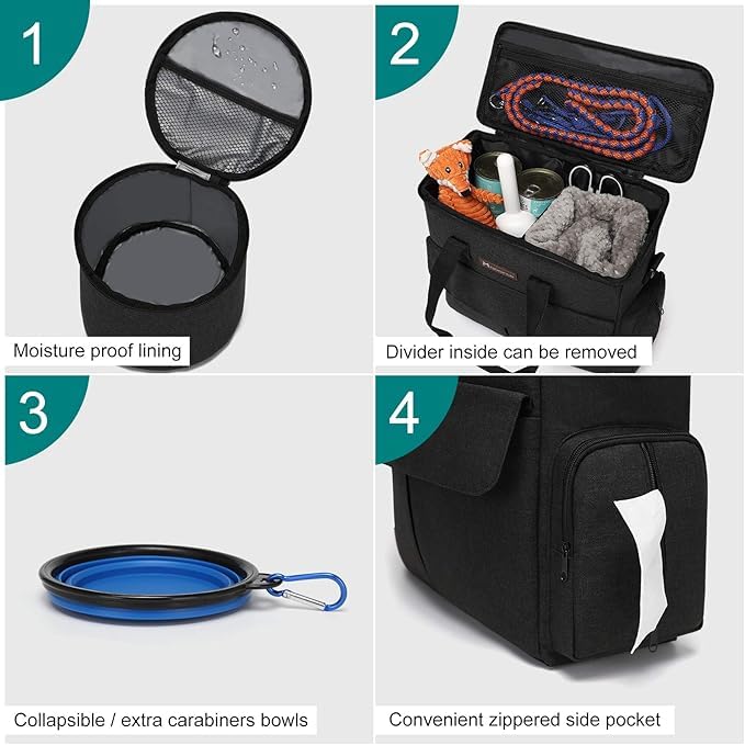 Modoker Weekend Dog Travel Bag Set with 2 Food Bags, | Travel Essentia - Image 5