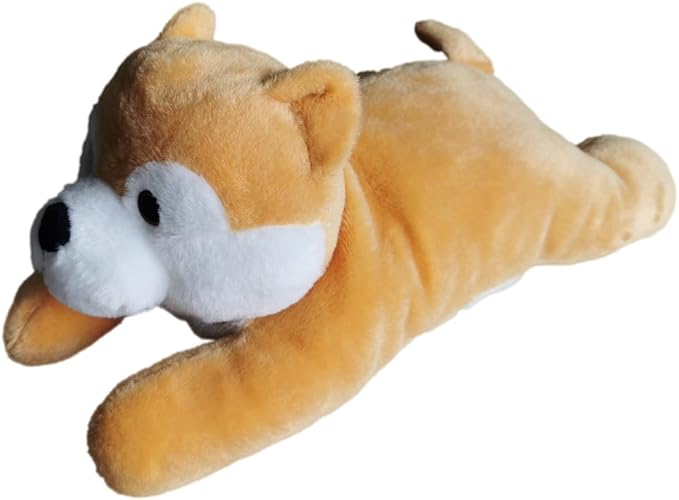 HonourHope Dog Heartbeat Toy for Anxiety Relief, Dog Soft Plush Toy Pet Calming Puppy Behavioral Training Aid Pet Companion Pillow for Puppy Cat Kitty - Shiba