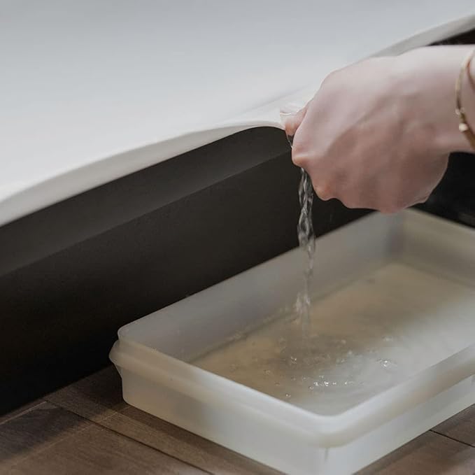 BASIN - Heavy Duty Under Sink Mat - Original Silicone Waterproof Under Sink Tray Cover - Cabinet Liner - White 31x22