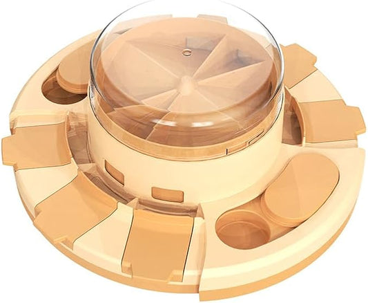 Dog Puzzle Toys, Slow Feeder Pup Food Treat Feeding Dispenser for IQ Training and Brain Stimulation, Press-and-Release Leak-Proof Dog Toy Gifts for Puppies, Cats, Dogs