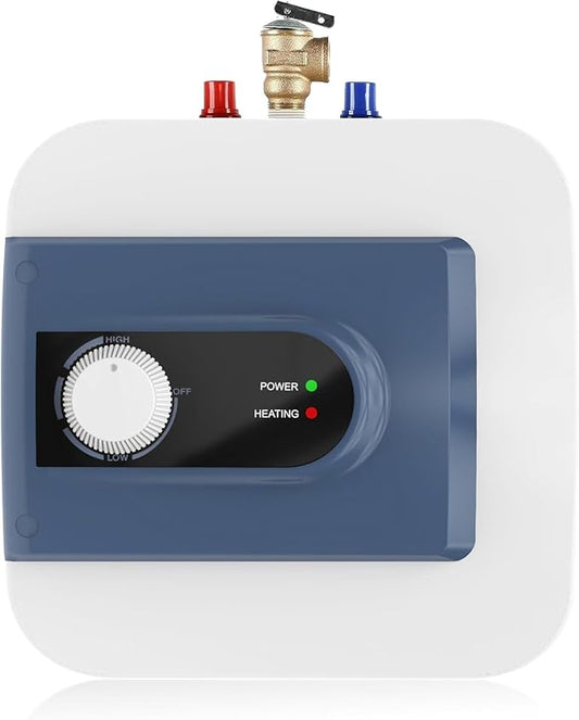 Electric Mini Tank Water Heater, 2.64Gallon Under Sink On Demand Hot Water Heater, Wall or Floor Mounted, 1500W Point of Use Instant Hot Water for RV Kitchen Bathroom Restaurant