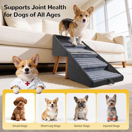 Dog Stairs for Small Dogs, 2-in-1 Dog Safety Ramp and Ottoman - Image 6