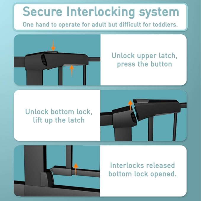Fairy Baby Extra Tall Baby Gate Stand 38" Tall, 70.9"-76.3" Extra Wide Large Safety Child Gates for Doorway, Metal Auto Close Dog Gate for House, Stair Gates for Kids or Pets No Drilling, Black