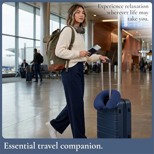 Brookstone Travel Neck Pillow - Lightweight U-Shaped | Travel Essentia - Image 7