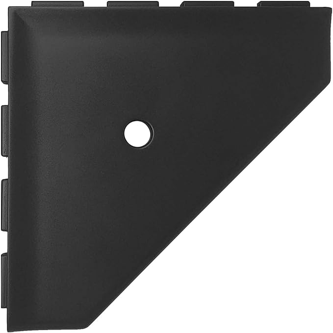 Questech 10" Corner Shower Shelf - Lugged for New Construction, Shower Organizer for Tiled Walls, Corner Caddy Soap Dish Bathroom Storage, Geo Lugged, Graphite Black