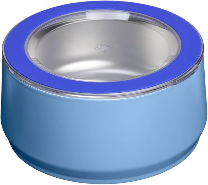 STANLEY Pet Bowl | 6-Cup (48 oz) Insulated Stainless Steel Dog & Cat Bowl | Splash-Resistant Lid | Dishwasher Safe | BPA-Free | Blue Sky