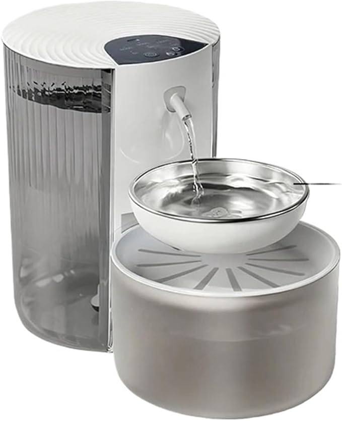 Compatible for 3L Smart Constant Temperature Heated Pet Water Fountain Tilting Silent for Cats Dogs(White)