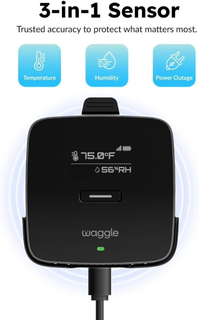 Waggle 4G LTE Pet Monitor Lite + RV Mini Camera - Cellular Temperature & Humidity Monitor, Real-time Alerts - RV/Camper/Van/Car Monitoring - Subscription Required