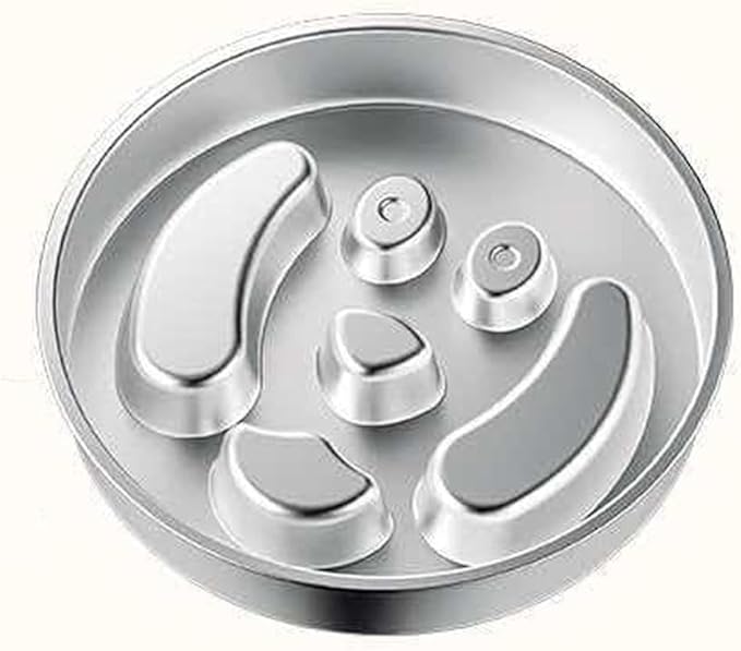 Stainless Steel Slow-Feed Dog Bowl Designed specifically for French Bulldog, This Double-Sided Anti-swallowing pet Food Bowl Features Raised barriers and is Easy to Clean B