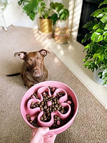 LE TAUCI Dog Slow Feeder Ceramic, 1.5 Cups Slow Eater Bowl for Dogs, Puppy Slow Feeder Bowl for Fast Eaters, Dog Dishes to Slow Down Eating, Puzzle Dog Food Bowl