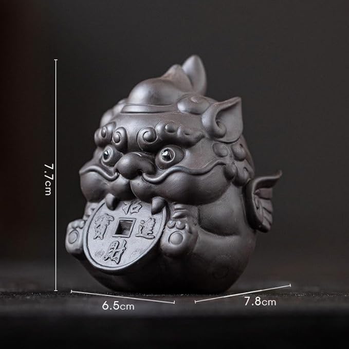 Chinese Zisha Tea Pet, Ceramic Tea Pet, Handmade Purple Clay Tea Pet for Kung Fu Tea Tray, Tea Pet Decorate Kungfu Tea Tray Accessories (C)
