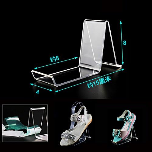 mollensiuer 4Pcs/2 Pair Clear Acrylic Shoe Store Display Stands Rack Holder Sandal Display Stands