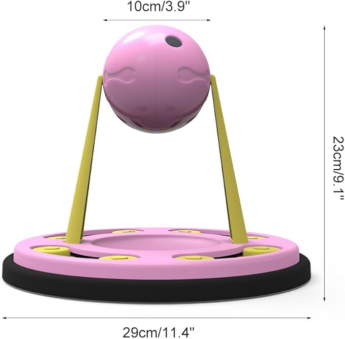 MiOYOOW Dog Puzzle Toy, Interactive Dog Slow Feeder Toy with Rotatable Food Dispenser Ball for Puppies Cats Playing Training
