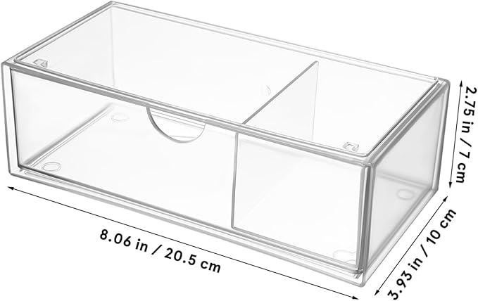 Mikinona 3pcs Makeup Case Organizer Storage Box Dividers Brush Cotton Swab Holder Desk Vanity Nail Polish Lipstick Skincare Acrylic