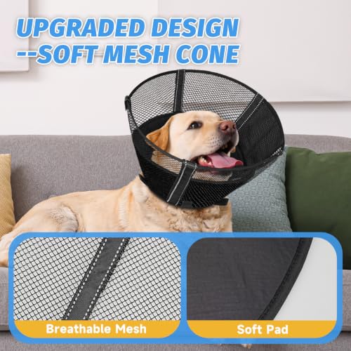 Mesh Dog Cone Collar Soft to Stop Licking Surgery Recovery - Image 5