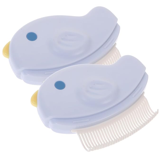 2pcs Pet Hair Remover Comb Set for Cats and Dogs, Dematting Grooming Brush with Fine Teeth, Portable Detangling Tool for Shedding Control and Knot Removal, Blue