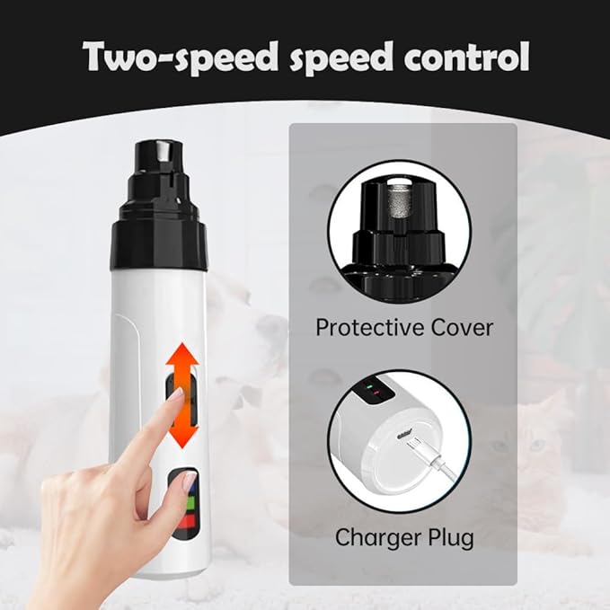 Upgrade Silent Groom Pro Nail Grinder, 2026 New Silent Pet Nail Grinder for Dogs Nail Trimmers, Rechargeable Micro Precision Electric Dog Nail Trimmer Pet Paws Grooming Smoothing Tool (#A2)