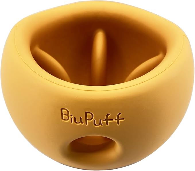 Treat Dispensing Dog Toy & Slow Feeder Bowl, Interactive Puzzle and Mental Toy for Anxiety Relief,Chase Play, and Use as Freezable Lick Bowl (Vibrant Orange, Small 357g)