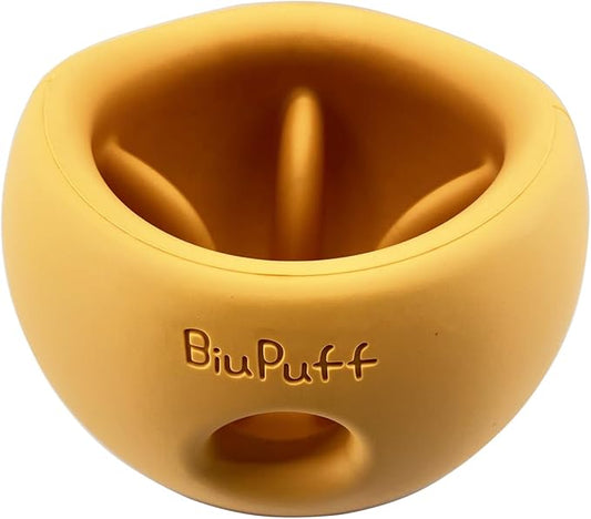 Treat Dispensing Dog Toy & Slow Feeder Bowl, Interactive Puzzle and Mental Toy for Anxiety Relief,Chase Play, and Use as Freezable Lick Bowl (Vibrant Orange, Small 357g)
