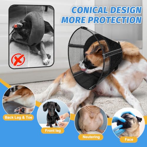 Mesh Dog Cone Collar Soft to Stop Licking Surgery Recovery - Image 3