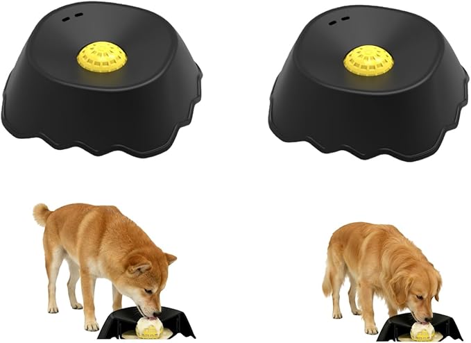2026 Upgraded Slow Feeder Dog Bowls Interactive Dog Licking Toy & Lick Bowl for Dogs, Large Capacity Non-Slip Dog Lick Bowl for All Dogs (Black&Black)