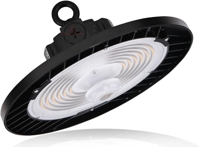 RuggedGrade 150W - Titan VI Series LED High Bay Light UFO with Motion Sensor - 24,750 Lumens - Color Selectable on Fixture 3000K/4000K/5000K - Warehouse, Multisport Gyms/Workshops - DLC 5.1 Premium