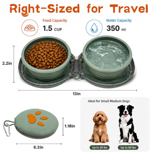 2-in-1 Collapsible Dog Travel Bowl Portable Silicone | Travel Essentia - Image 3