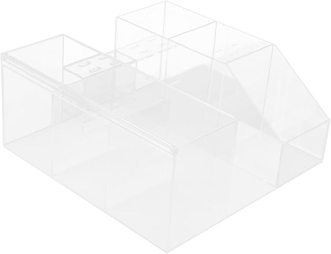 Lash Tools Storage Box Organizer for Eyelash Extension Supplies Makeup Storage Bin for Beauty Tools for Home Salon Vanity Use Transparent Design