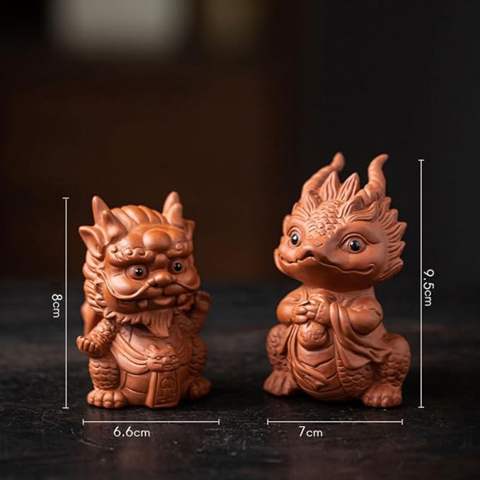 Chinese Zisha Dragon Tea Pet, Ceramic Tea Pet, Handmade Purple Clay Tea Pet for Kung Fu Tea Tray, Tea Pet Decorate Kungfu Tea Tray Accessories (J)